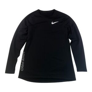 Nike Pro Dri-Fit Slim Fit Long Sleeve Black Athletic Top Size L